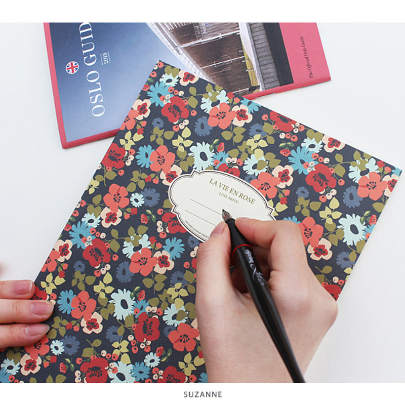 Suzanne - La vie en rose B5 size lined notebook