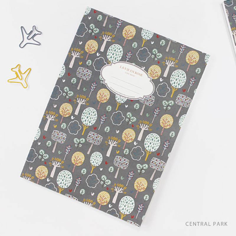Central park - La vie en rose B5 size lined notebook