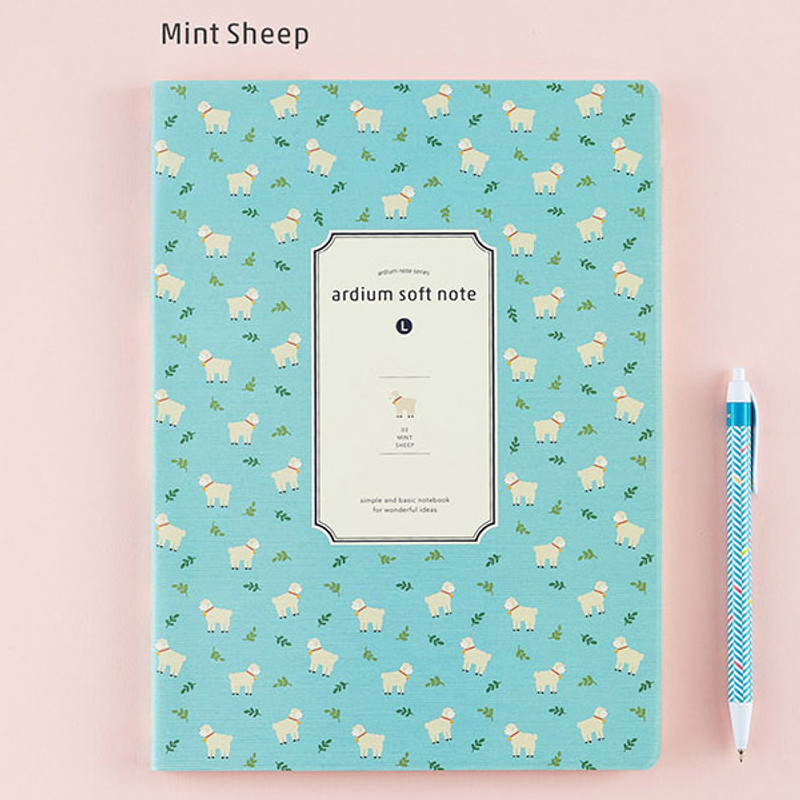 Mint sheep - Soft pattern lined notebook large Mint sheep - Soft pattern lined notebook large