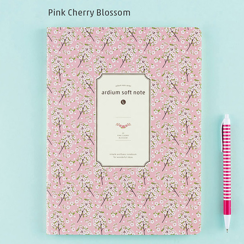 Pink cherry blossom - Soft pattern lined notebook large Pink cherry blossom - Soft pattern lined notebook large