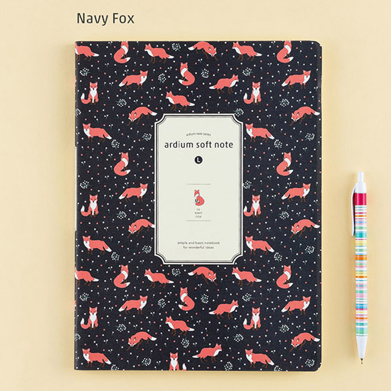 Navy fox - Soft pattern lined notebook large Navy fox - Soft pattern lined notebook large
