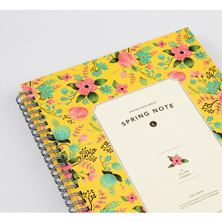 Detail of Wirebound spring lined notebook Large