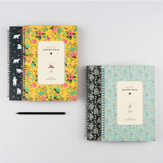 Wirebound spring lined notebook Large