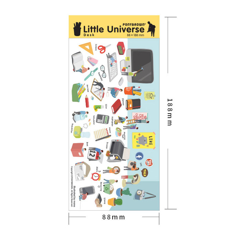 Size of Desk little universe deco sticker Size of Desk little universe deco sticker