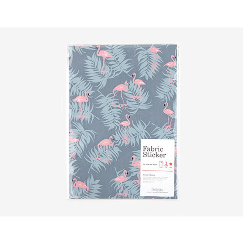 Fabric sticker 1 sheet A4 size - Charming flamingo 