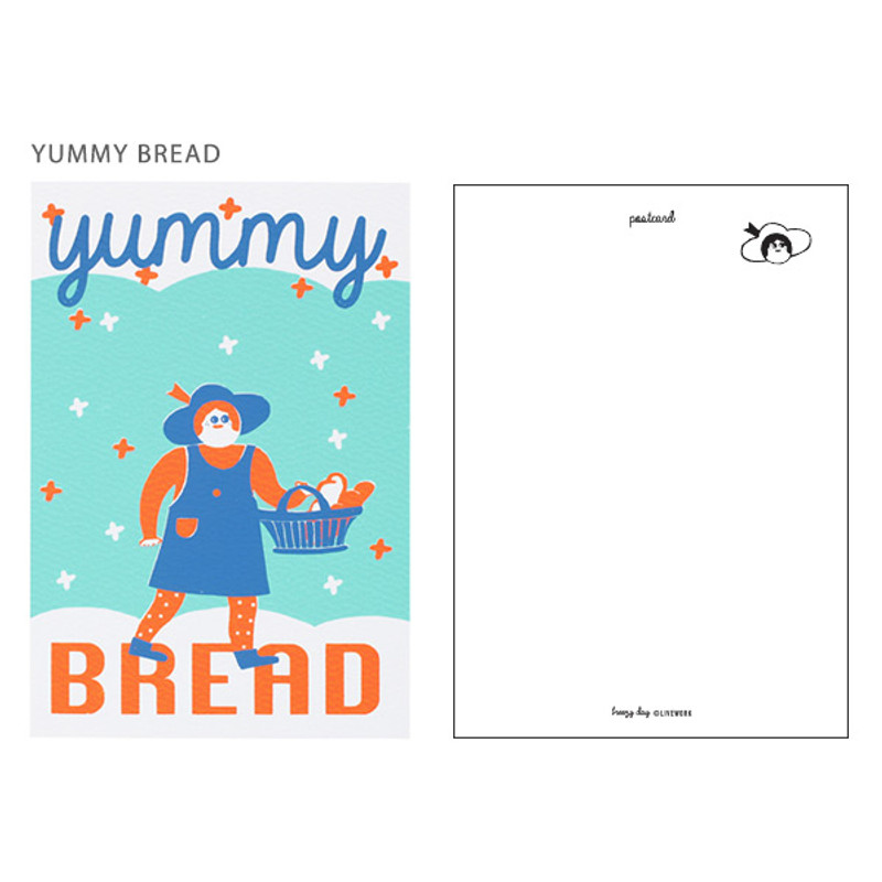 Yummy bread - Breezy day silk screen postcard Yummy bread - Breezy day silk screen postcard