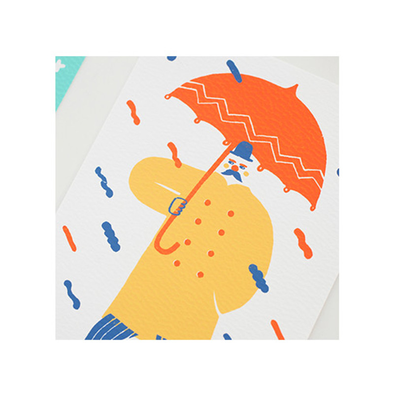 Detail of Breezy day silk screen postcard Detail of Breezy day silk screen postcard