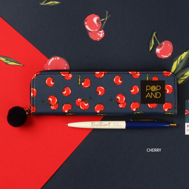 Cherry - Pop art fruit slim pencil case