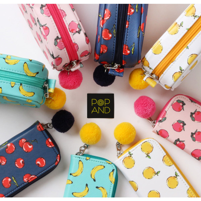 Pop art fruit slim pencil case