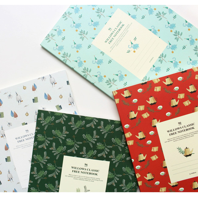 Willow pattern classic free lined notebook