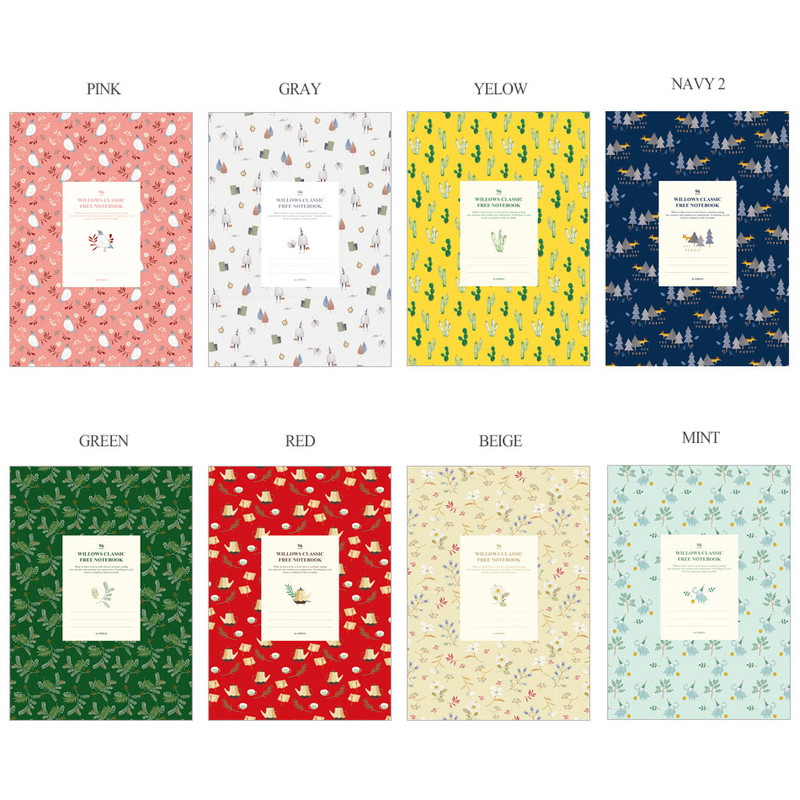 Colors of Willow pattern classic free lined notebook