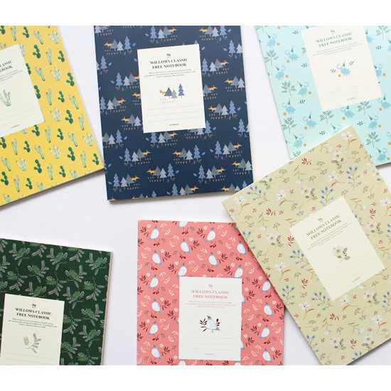 Willow pattern classic free lined notebook