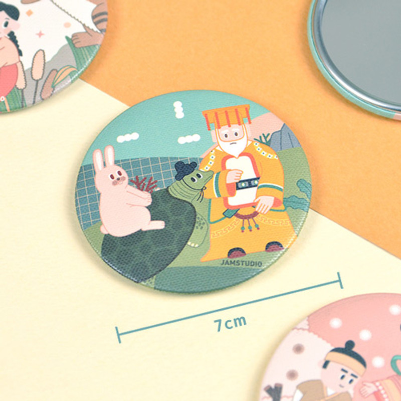 Size of Korean fable pocket round handy mirror