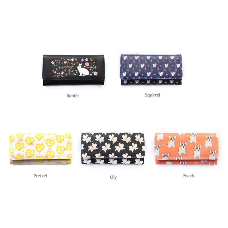 Rim pattern clear long wallet