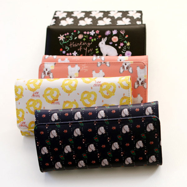 Rim pattern clear long wallet