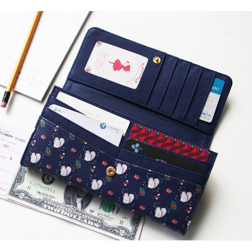 Rim pattern clear long wallet