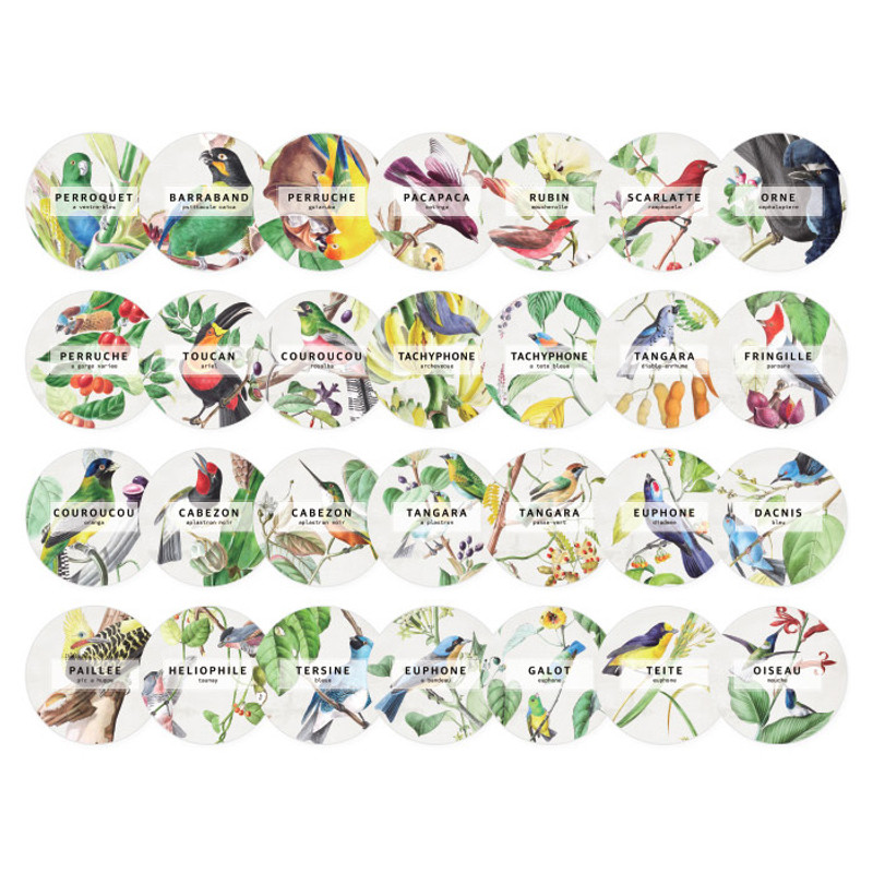 Pack of Nacoo Fruit Bird Circle Sticker Pack with Tin Case Pack of Nacoo Fruit Bird Circle Sticker Pack with Tin Case