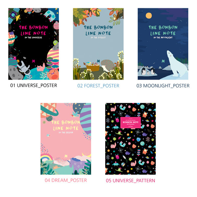 Bon Bon pattern lined notebook medium ver.2  Bon Bon pattern lined notebook medium ver.2