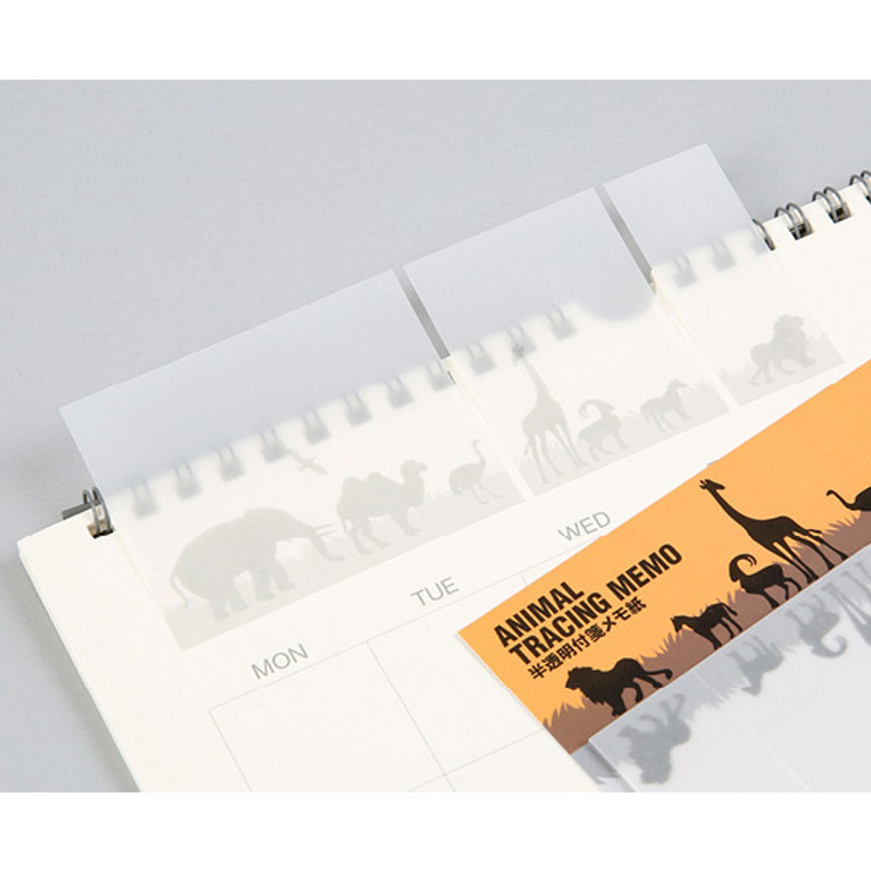 Animal translucent sticky memo note set - Jungle 