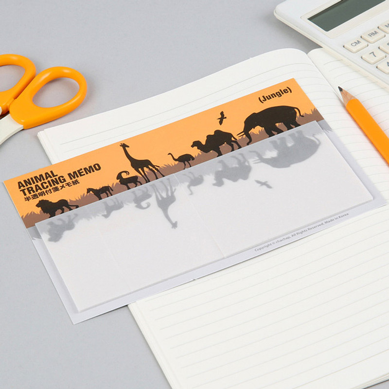 Animal translucent sticky memo note set - Jungle 