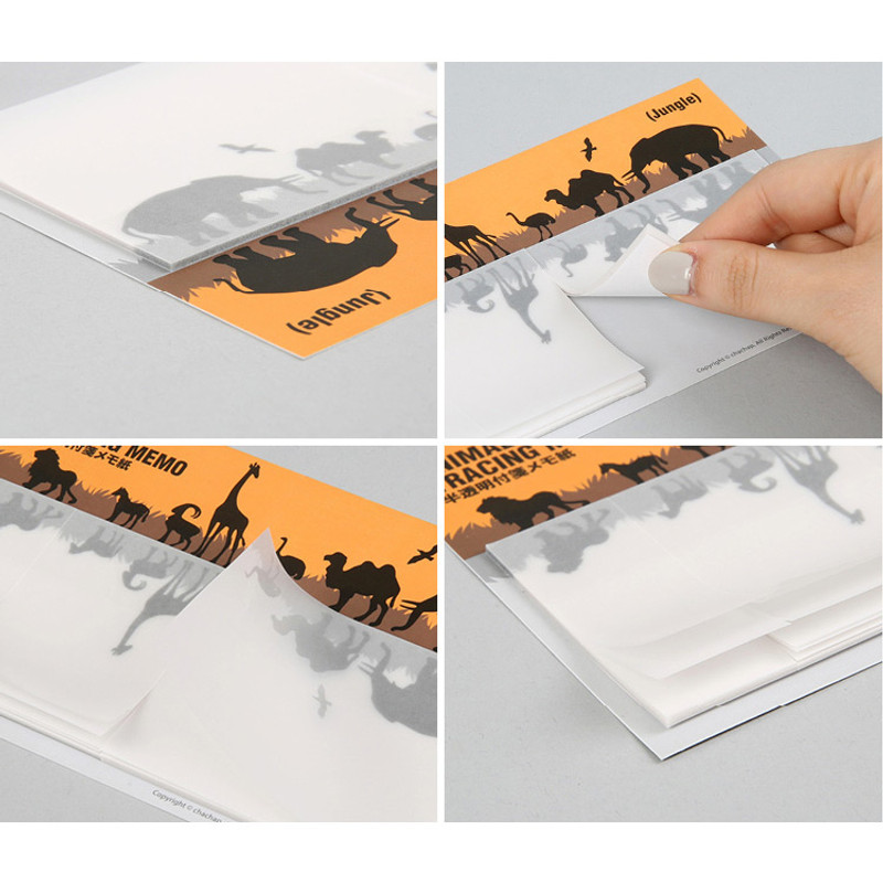Detail - Animal translucent sticky memo note set - Jungle 