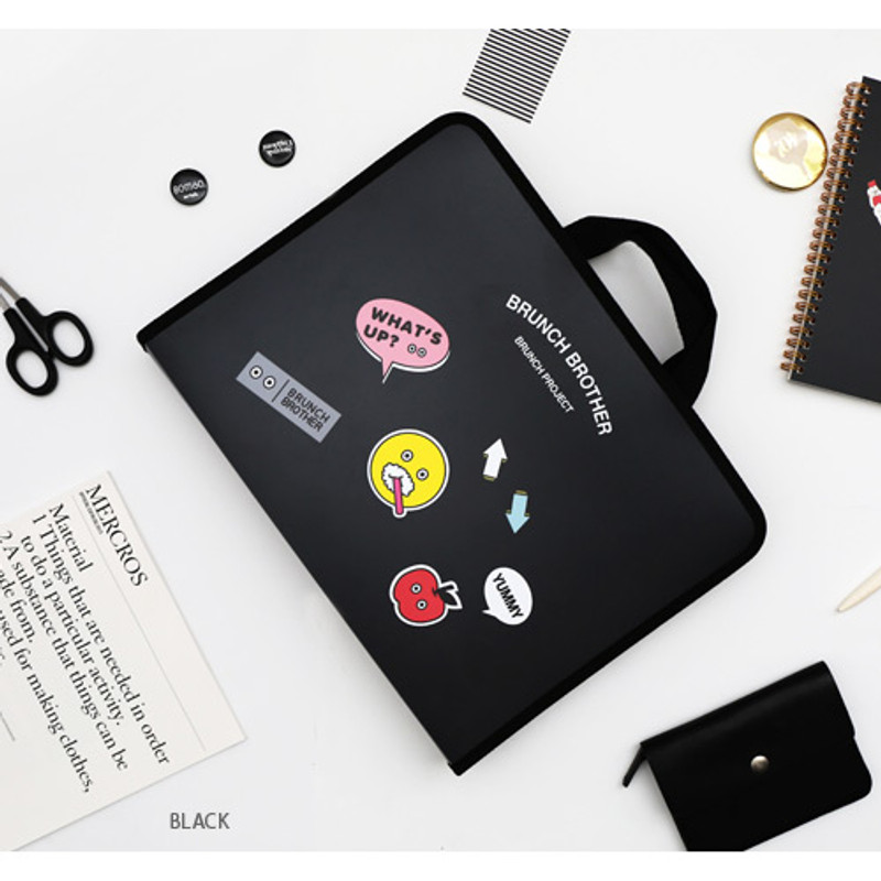 Black - Brunch brother zip around file pouch bag Black - Brunch brother zip around file pouch bag