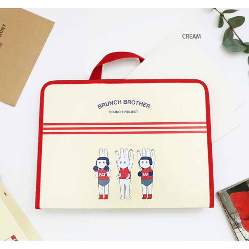 Cream - Brunch brother zip around file pouch bag Cream - Brunch brother zip around file pouch bag