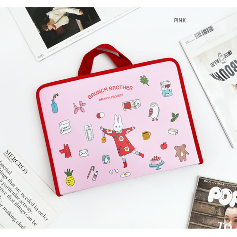 Pink - Brunch brother zip around file pouch bag Pink - Brunch brother zip around file pouch bag