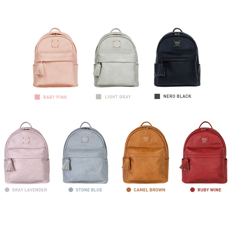 Colors of Nuevo mini office leather backpack with tassel  Colors of Nuevo mini office leather backpack with tassel