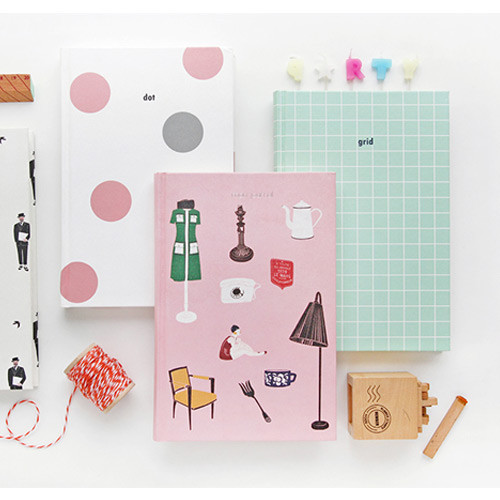 Cute illustration hardcover lined notebook type A 