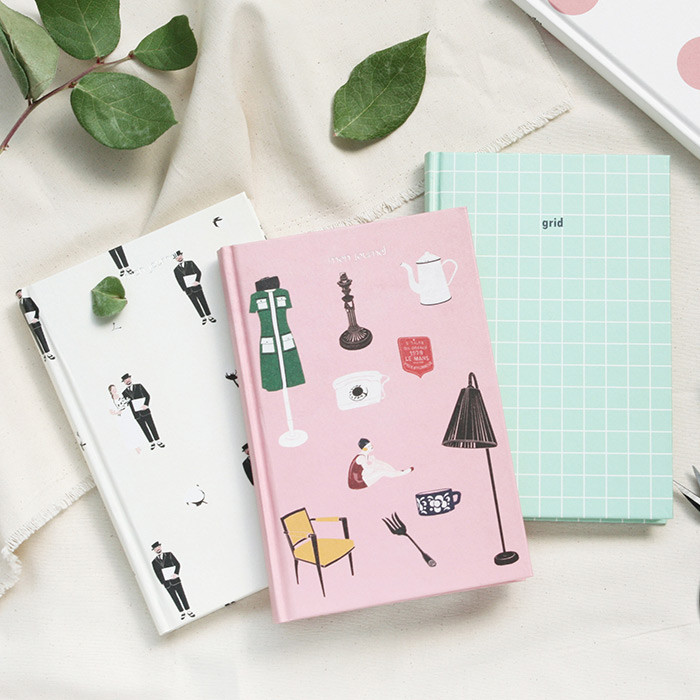 Cute illustration hardcover lined notebook type A