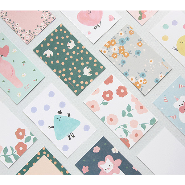 Cute illustration message card set