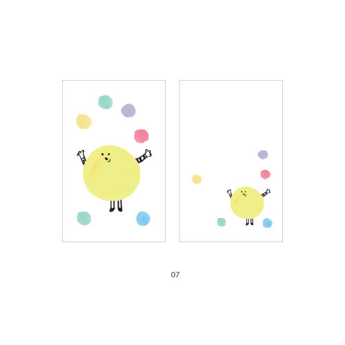 07 - Cute illustration message card set