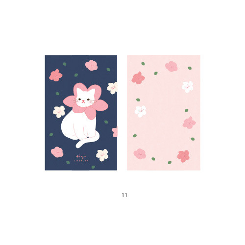 11 - Cute illustration message card set