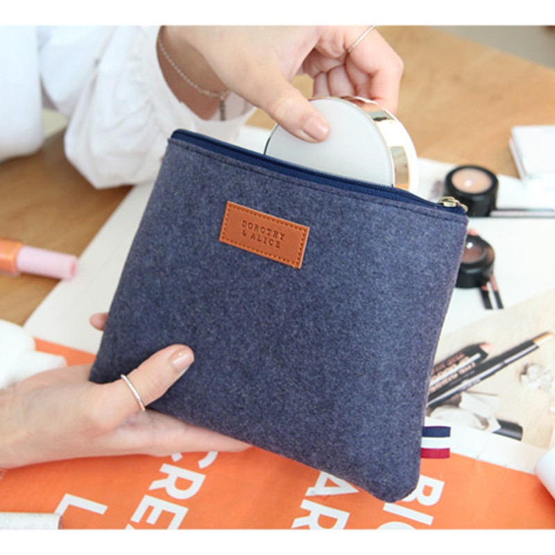 Dorothy and alice felt zipper pouch M