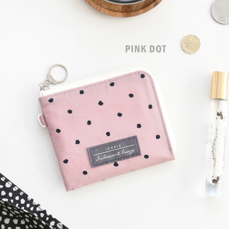 Pink dot - Comely pattern half zip around wallet Pink dot - Comely pattern half zip around wallet