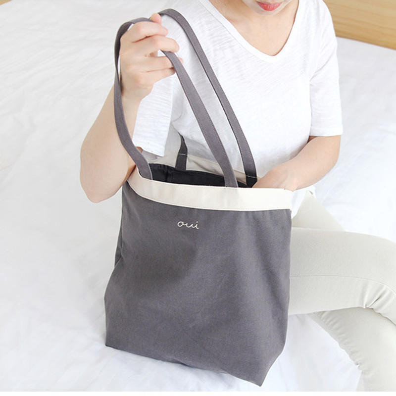 Charcoal - Around'D line shoulder bag tote