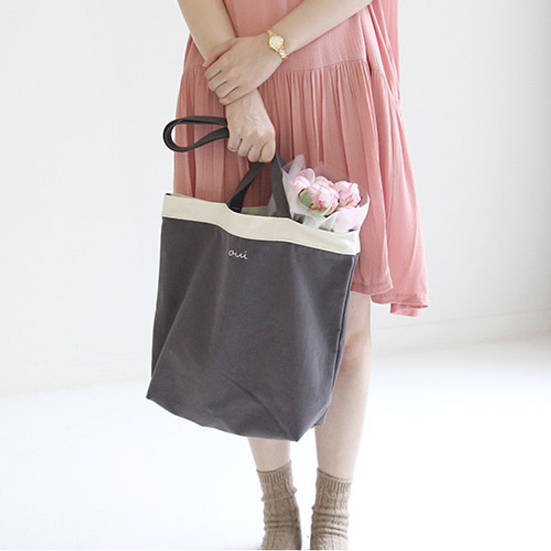 Charcoal - Around'D line shoulder bag tote