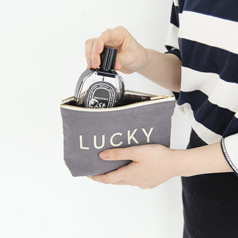 Gray - Around'D lucky zipper pouch Gray - Around'D lucky zipper pouch