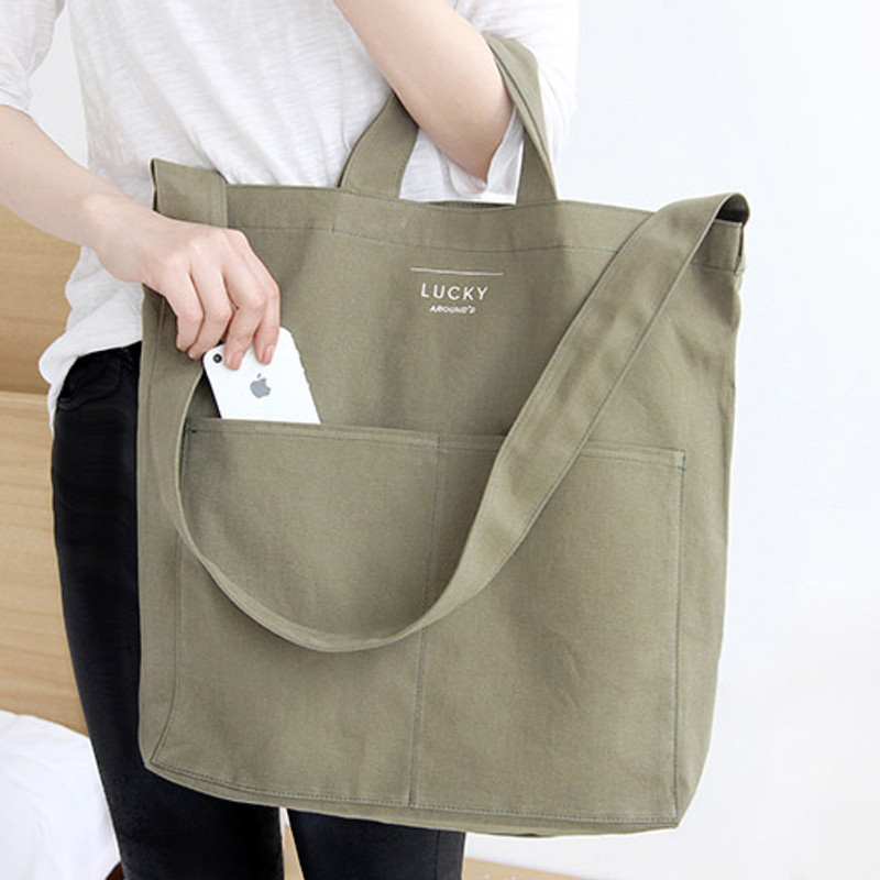 Khaki - Around'D lucky shoulder bag tote Khaki - Around'D lucky shoulder bag tote
