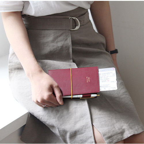 Burgundy - Caily bon voyage RFID blocking passport case 
