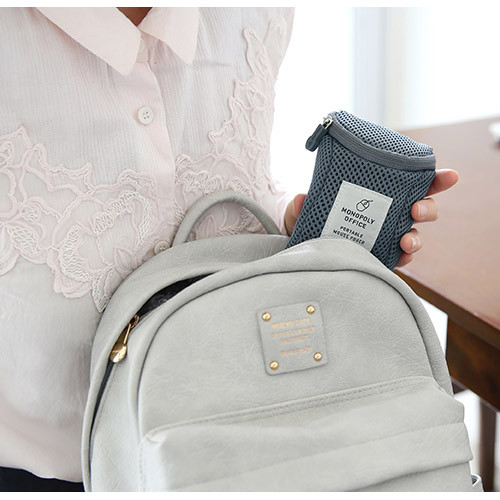 Gray - portable zipper mouse pouch