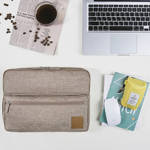 Beige - All in one organizer for laptop