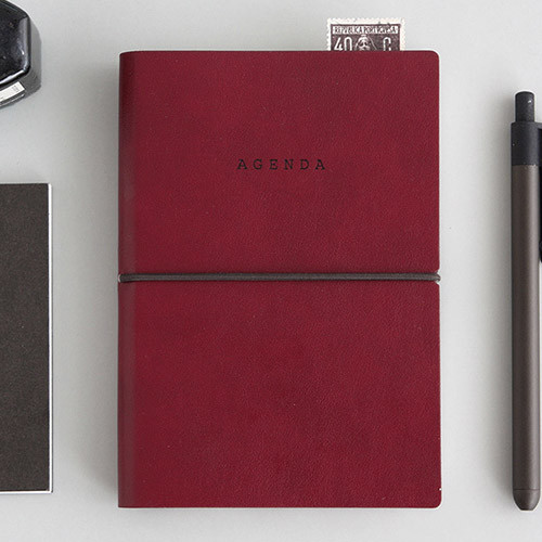 Raspberry - Agenda small plain and lined notebook