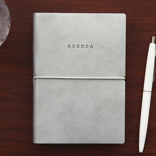 Silver - Agenda small plain and lined notebook