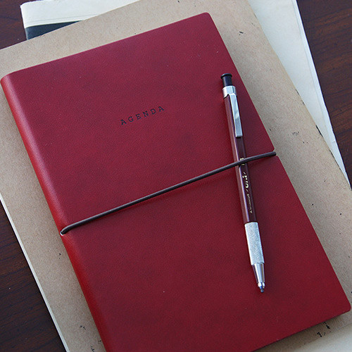 Agenda large plain and lined notebook 