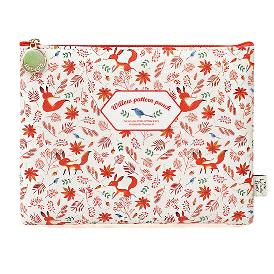Maple - Willow story pattern flat zipper pouch