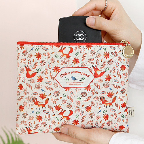 Maple - Willow story pattern flat zipper pouch