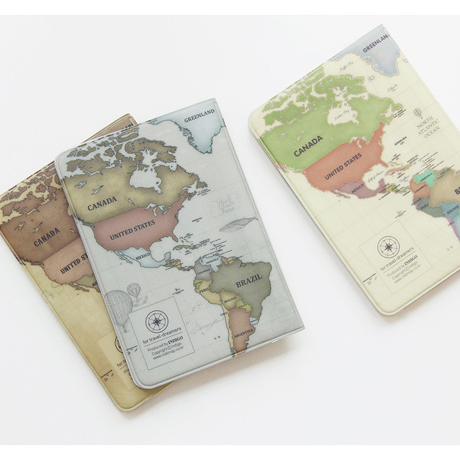 World map passport cover case ver.2