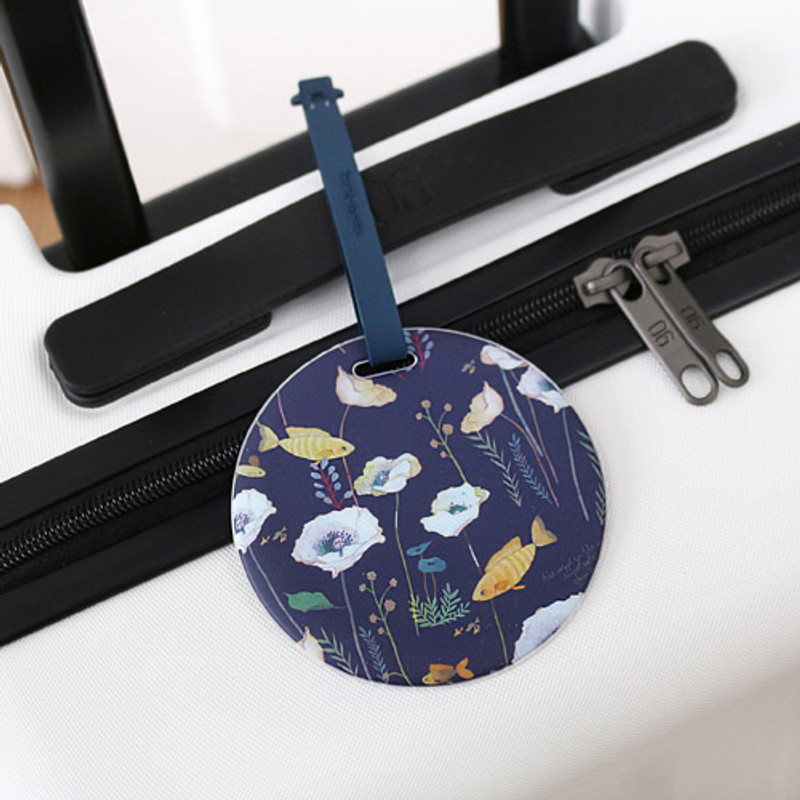 Navy - Willow story pattern travel luggage name tag  Navy - Willow story pattern travel luggage name tag